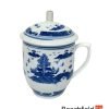 Pagoda Garden Design Tea Infusing Porcelain Mug