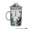 Peacock Design Tea Infusing Porcelain Mug