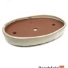 O10-13 Cream Oval Glazed 340mm Bonsai Pot Beechfield Bonsai