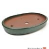 O10-13 Green Oval Glazed 340mm Bonsai Pot Beechfield Bonsai