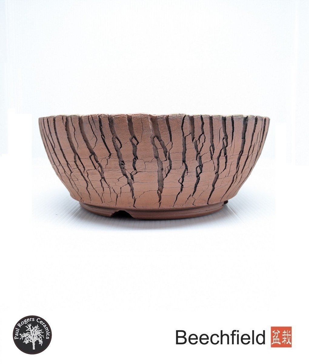 BB-PROGERS-U010 Paul Rogers Unglazed Round Crackle Pot Beechfield Bonsai