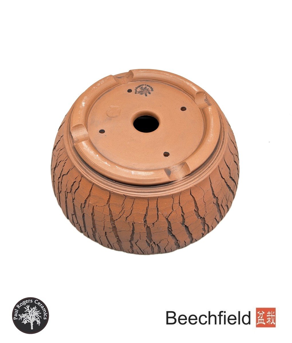 BB-PROGERS-U005 Paul Rogers Unglazed Round Crackle Pot Beechfield Bonsai