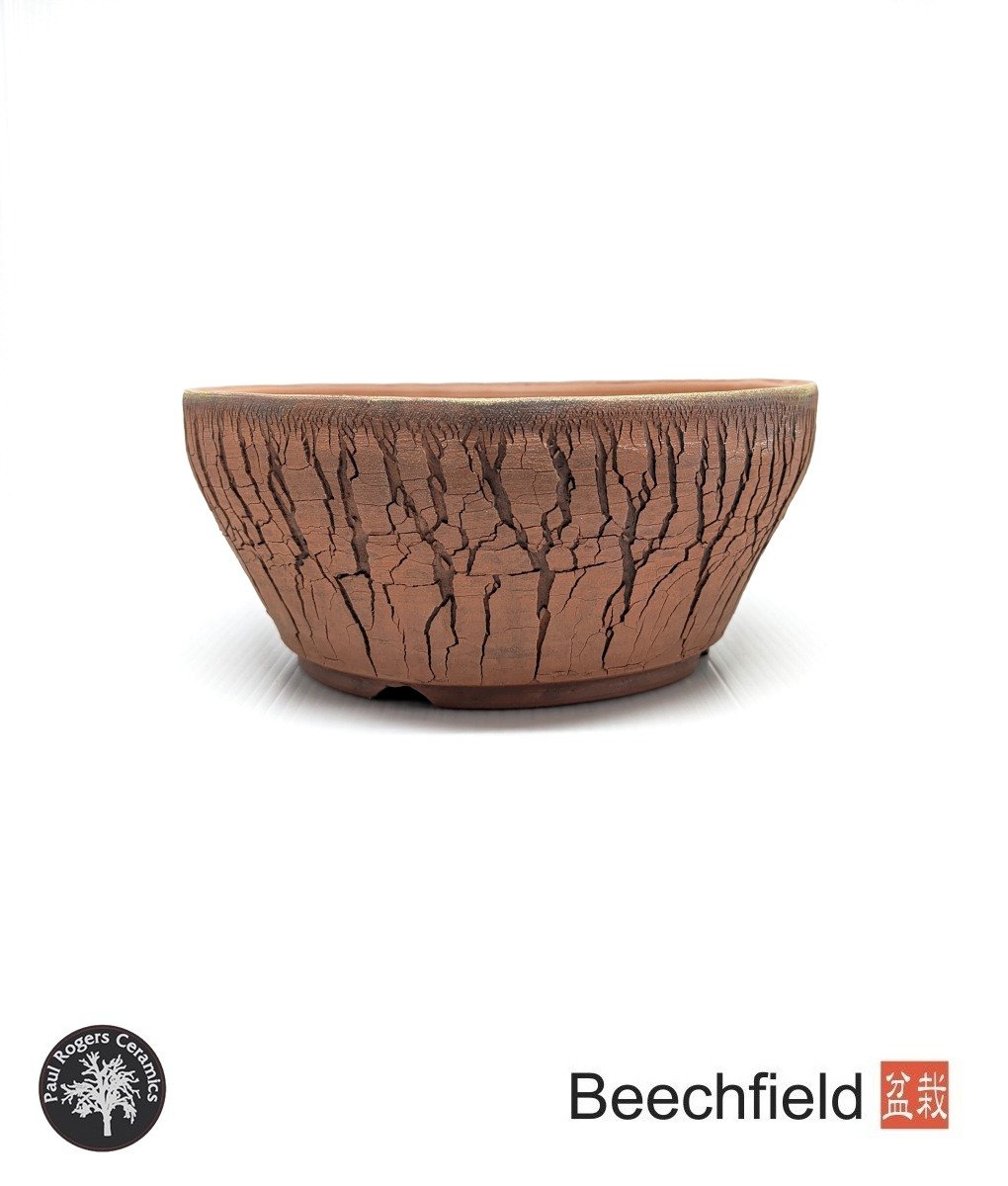 BB-PROGERS-U006 Paul Rogers Unglazed Round Crackle Pot Beechfield Bonsai