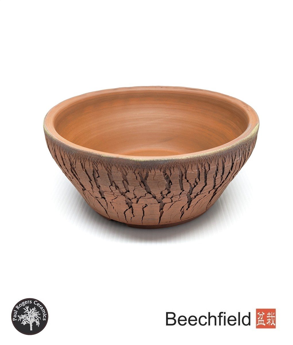 BB-PROGERS-U006 Paul Rogers Unglazed Round Crackle Pot Beechfield Bonsai