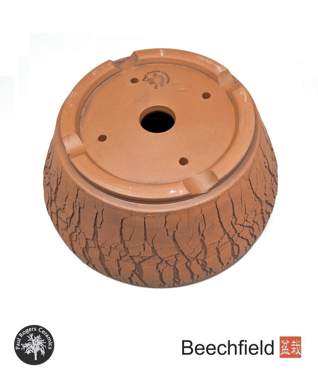 BB-PROGERS-U006 Paul Rogers Unglazed Round Crackle Pot Beechfield Bonsai
