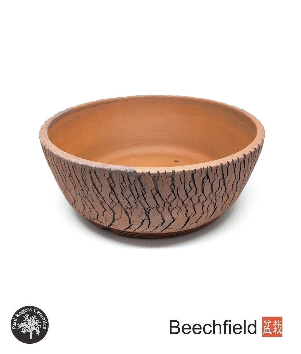 BB-PROGERS-U007 Paul Rogers Unglazed Round Crackle Pot Beechfield Bonsai