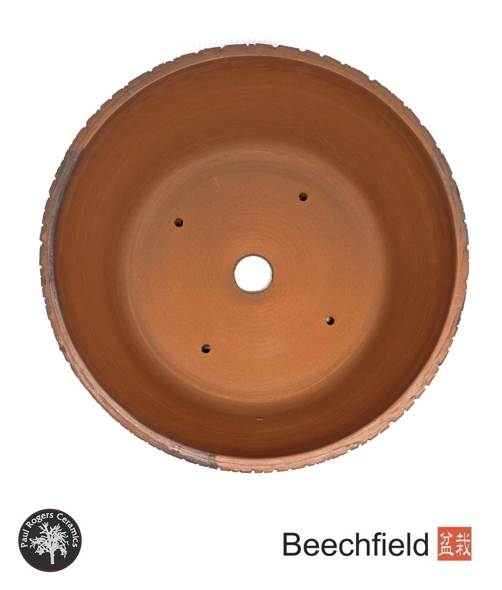 BB-PROGERS-U007 Paul Rogers Unglazed Round Crackle Pot Beechfield Bonsai