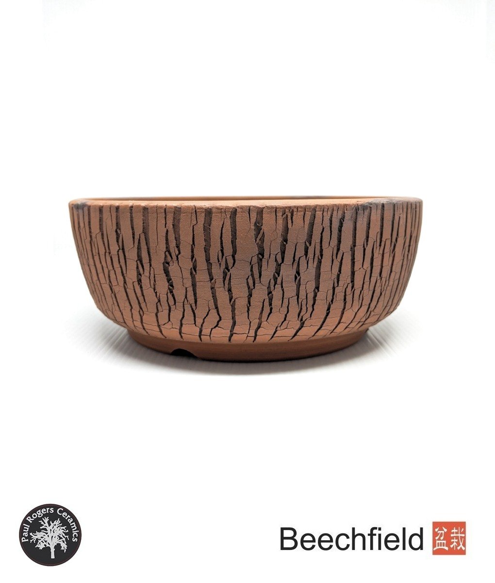 BB-PROGERS-U008 Paul Rogers Unglazed Round Crackle Pot Beechfield Bonsai