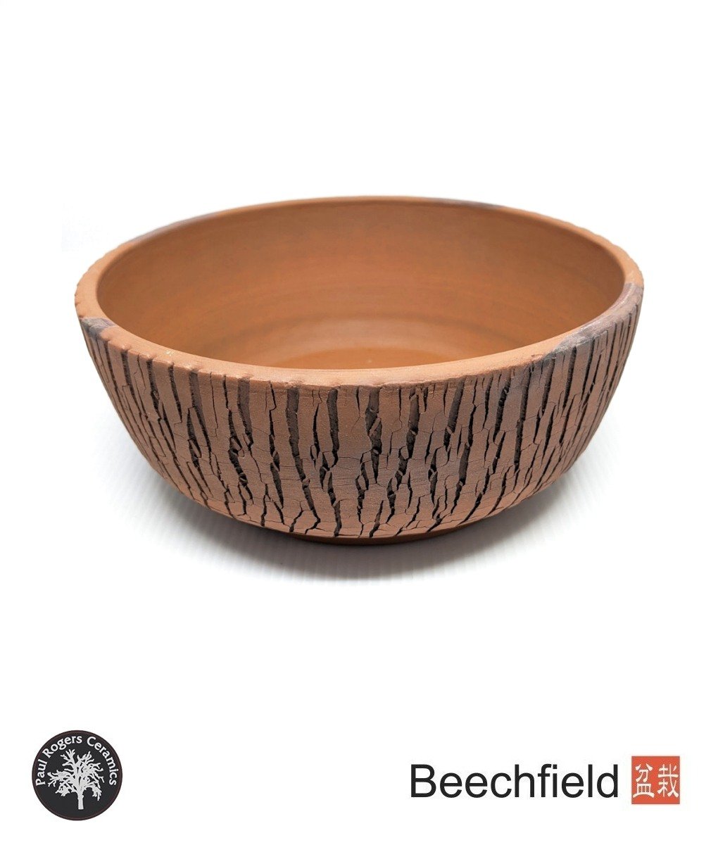 BB-PROGERS-U008 Paul Rogers Unglazed Round Crackle Pot Beechfield Bonsai