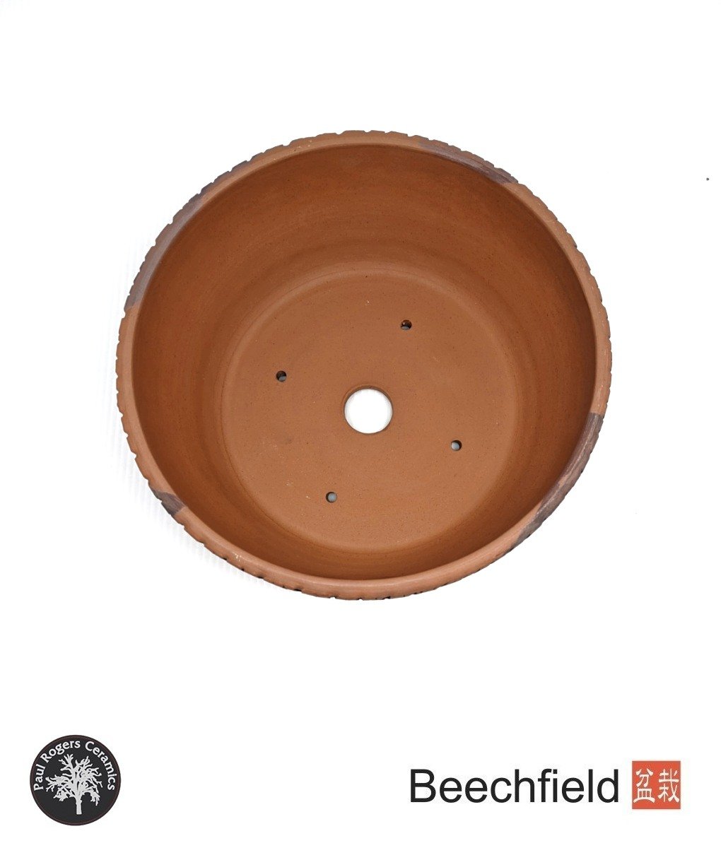 BB-PROGERS-U008 Paul Rogers Unglazed Round Crackle Pot Beechfield Bonsai