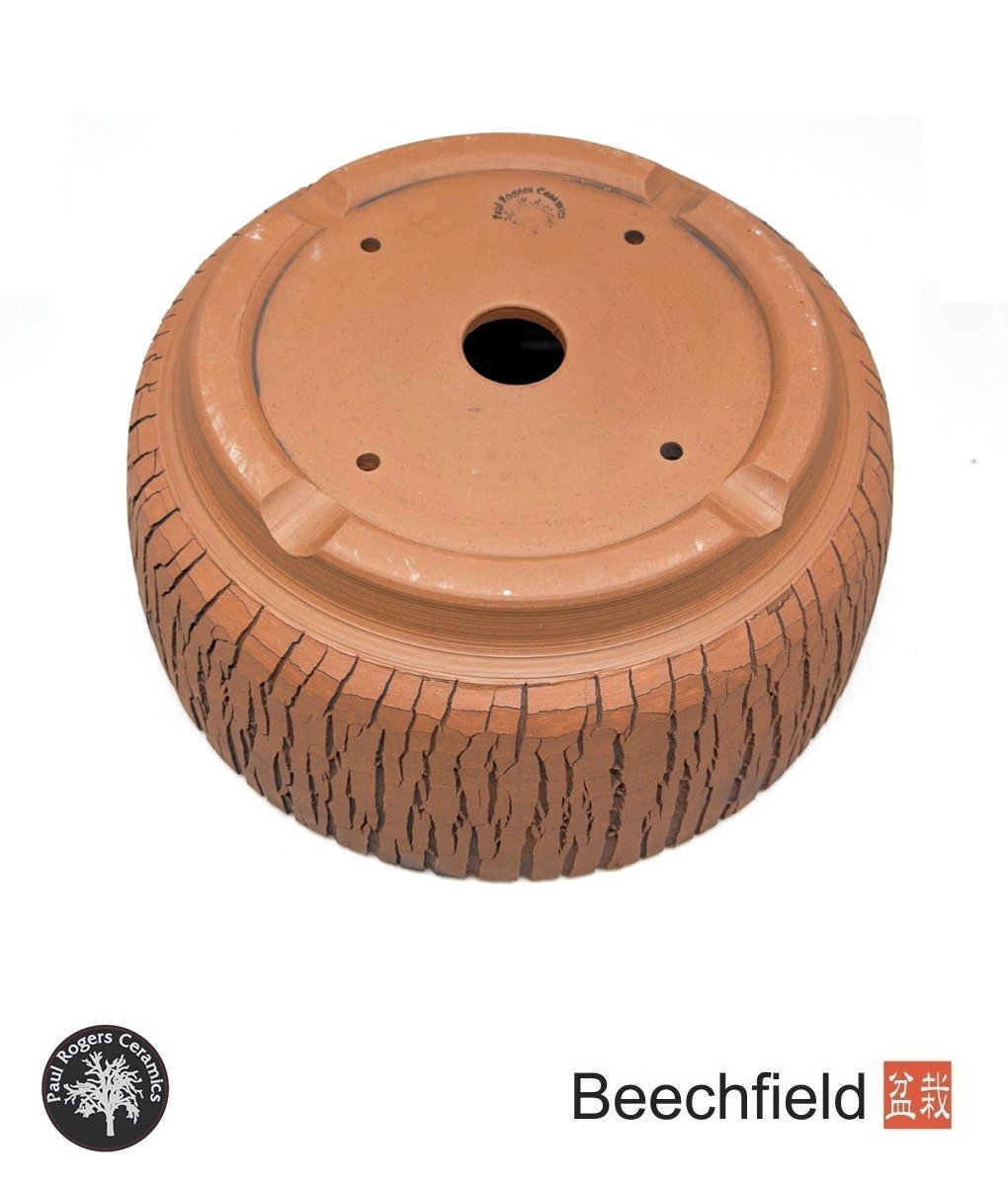 BB-PROGERS-U008 Paul Rogers Unglazed Round Crackle Pot Beechfield Bonsai