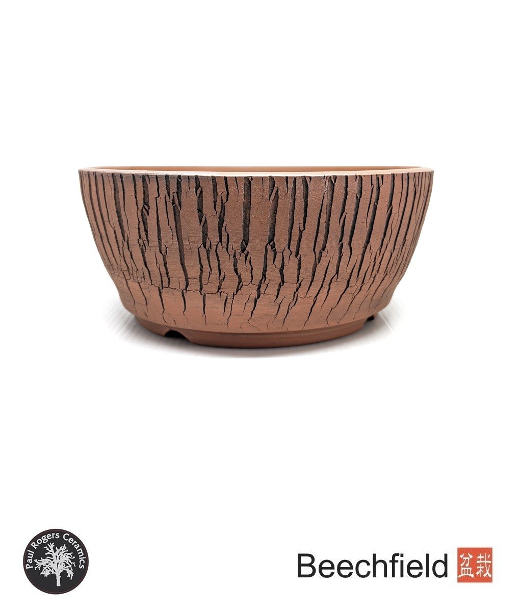 BB-PROGERS-U010 Paul Rogers Unglazed Round Crackle Pot Beechfield Bonsai