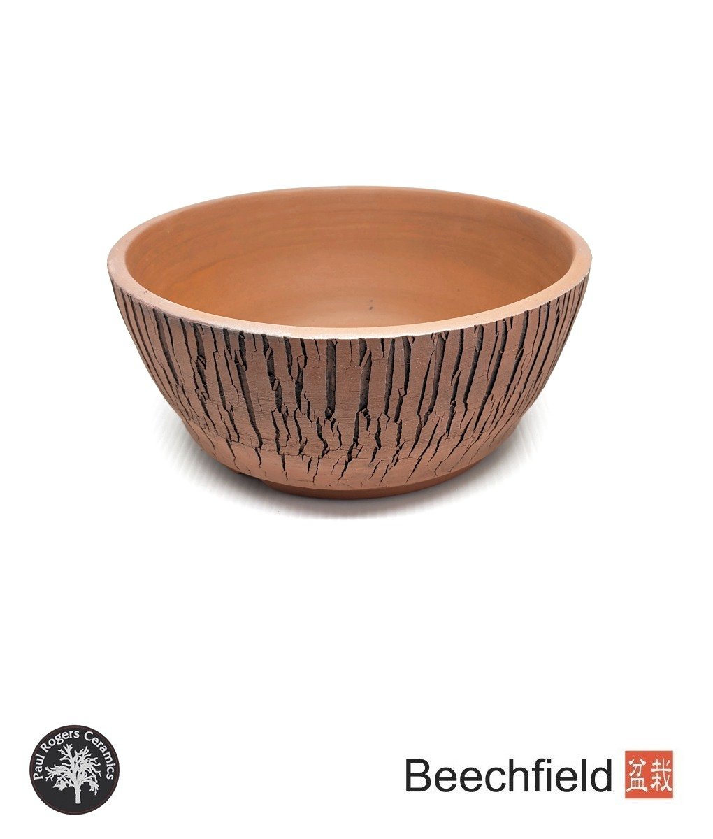 BB-PROGERS-U010 Paul Rogers Unglazed Round Crackle Pot Beechfield Bonsai