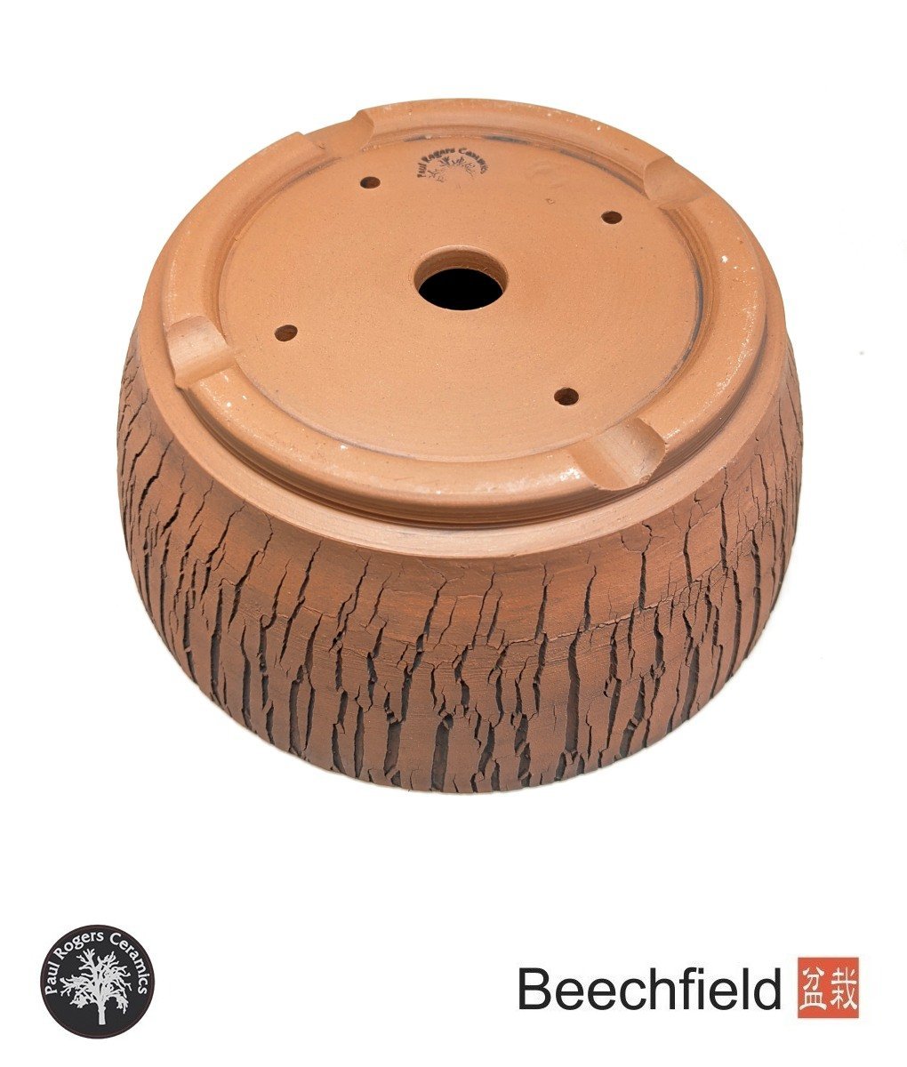 BB-PROGERS-U010 Paul Rogers Unglazed Round Crackle Pot Beechfield Bonsai